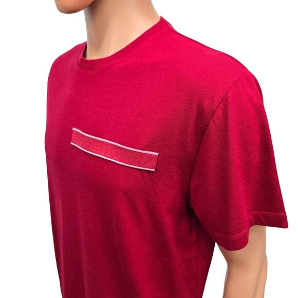 ALEXANDER MCQUEEN Logo Tape T-Shirt Tee Size L Red Crewneck Cotton Short Sleeve - Picture 9 of 12